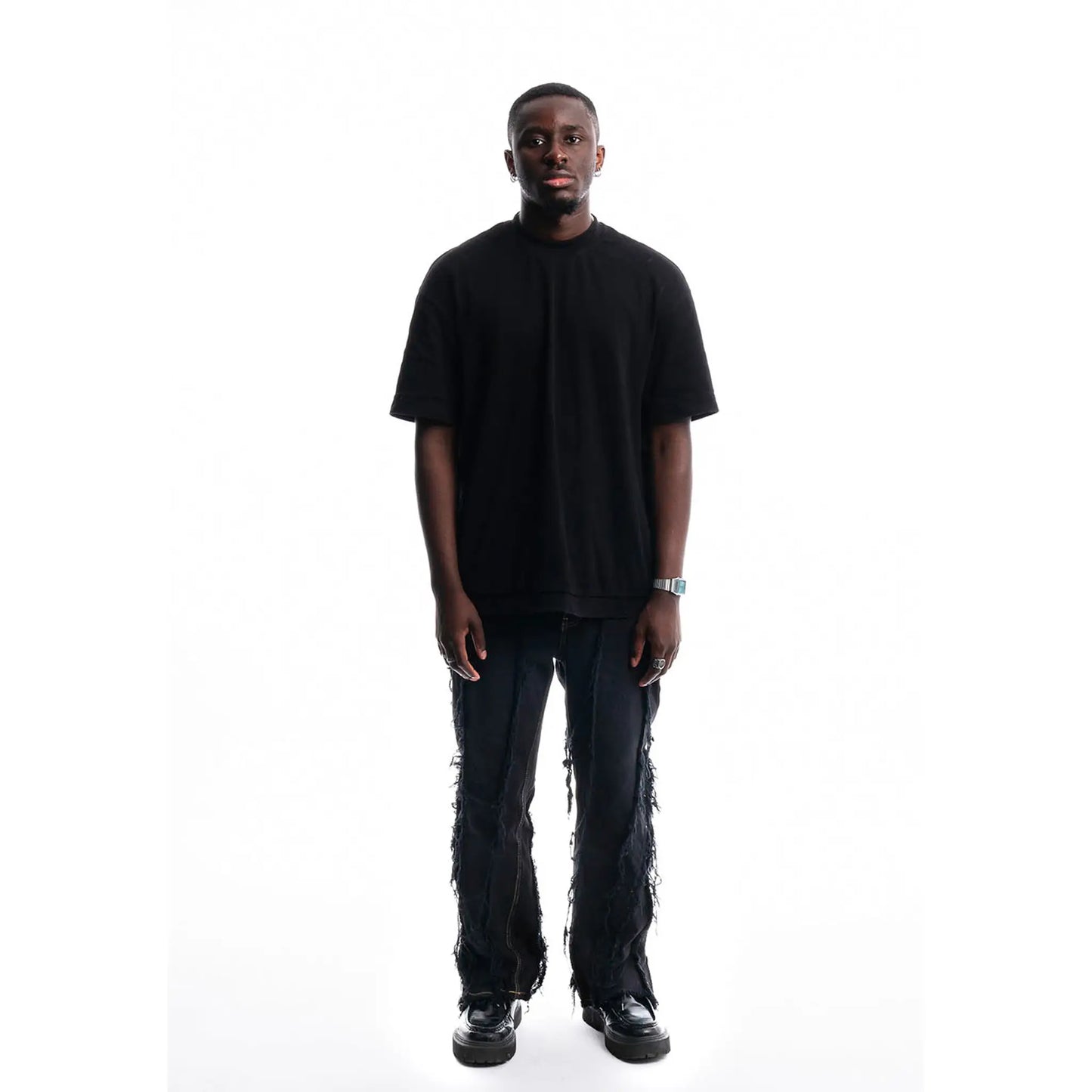 Black Ripped Denim — 1/1 handmade upcycled denim by PrototypesParis