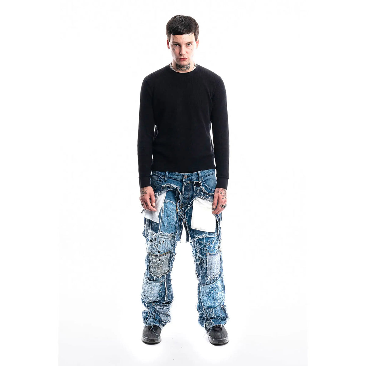 Cobalt Shred Denim — 1/1 handmade upcycled denim by PrototypesParis
