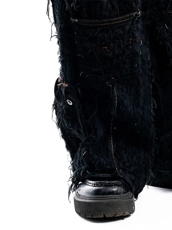 Obsidian Shred Denim — close-up detail of the piece by PrototypesParis Detail