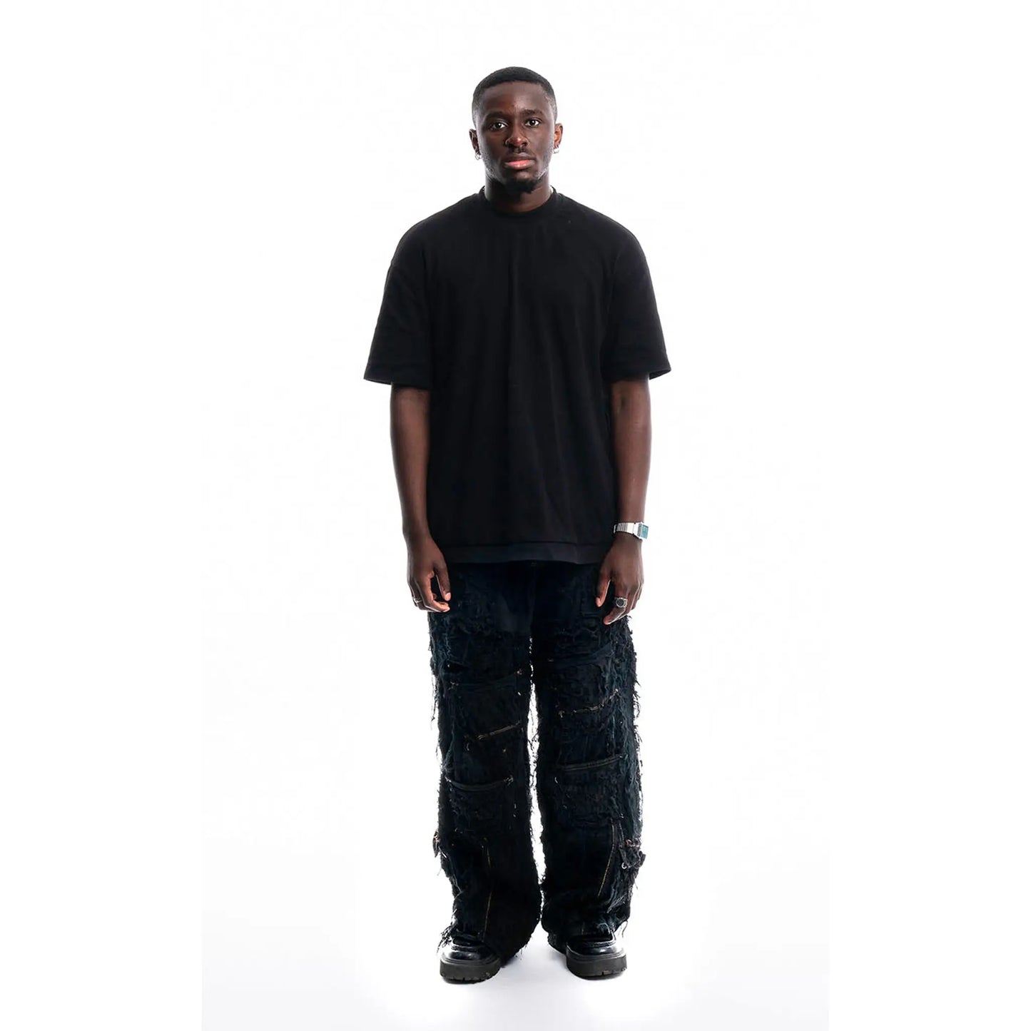 Obsidian Shred Denim — 1/1 handmade upcycled denim by PrototypesParis