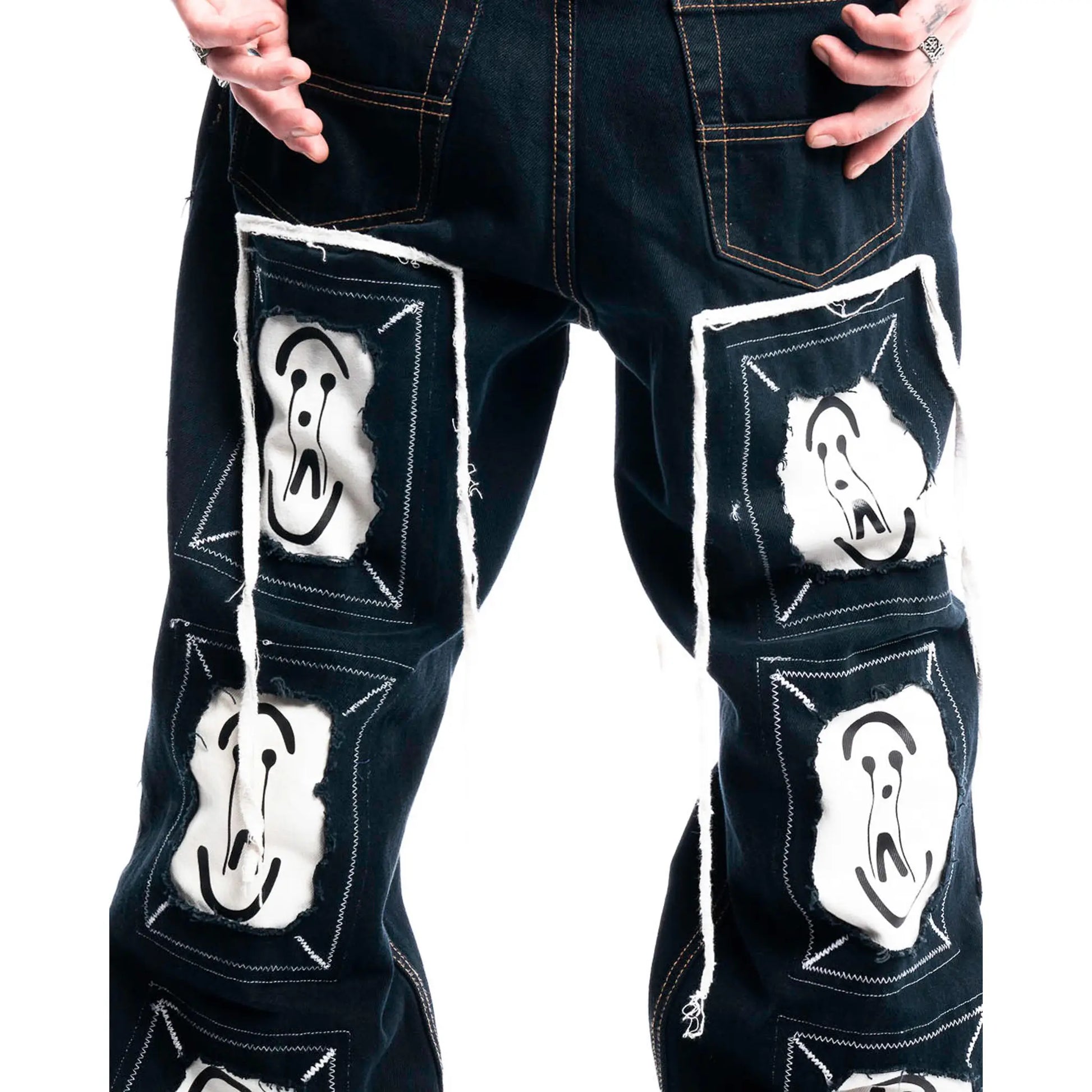  Black Framed Logo Jeans — close-up detail of the piece by PrototypesParis