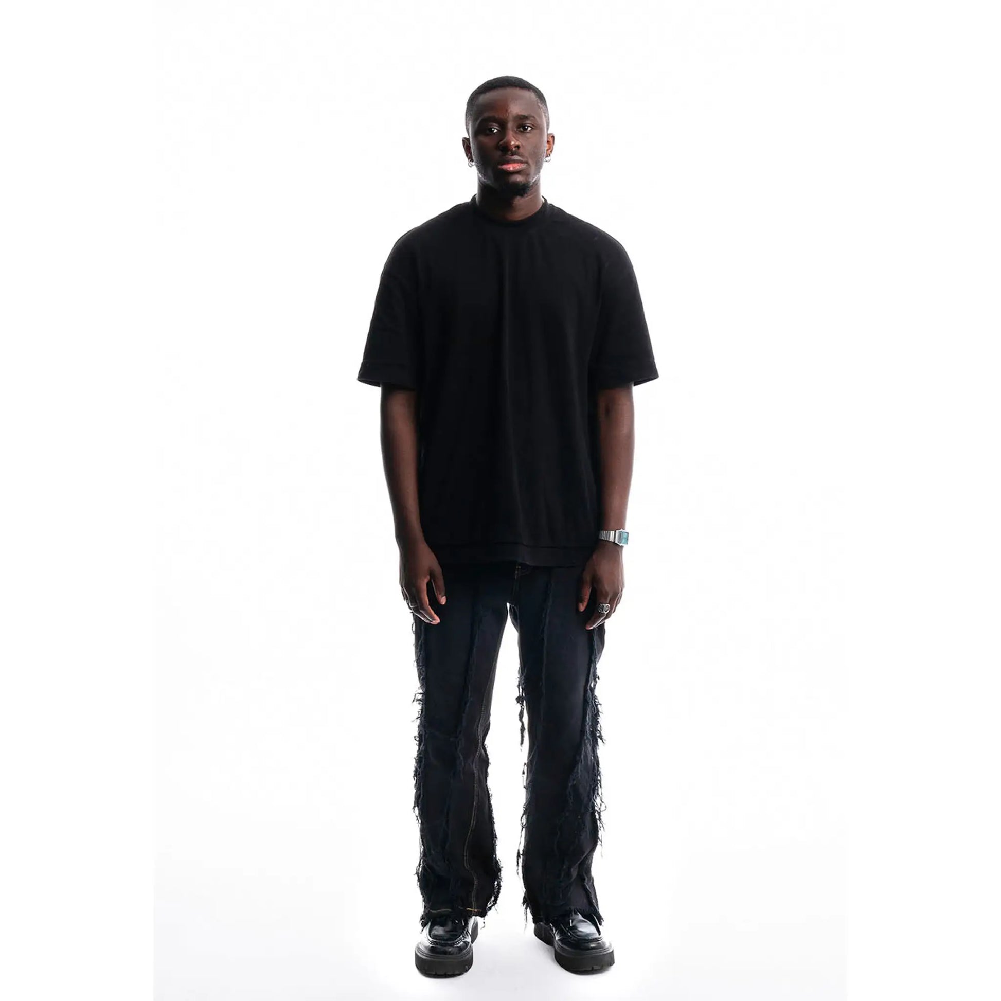 Black Ripped Denim — 1/1 handmade upcycled denim by PrototypesParis