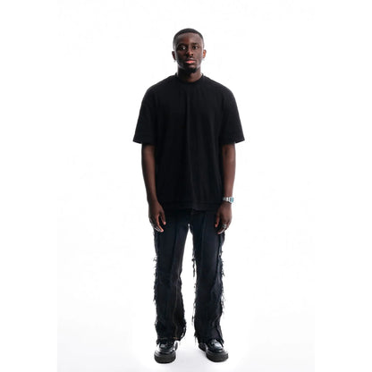 Black Ripped Denim — 1/1 handmade upcycled denim by PrototypesParis