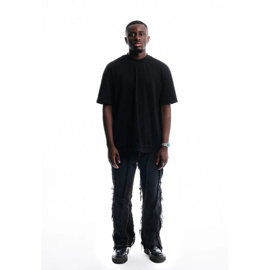 Black Ripped Denim — 1/1 handmade upcycled denim by PrototypesParis