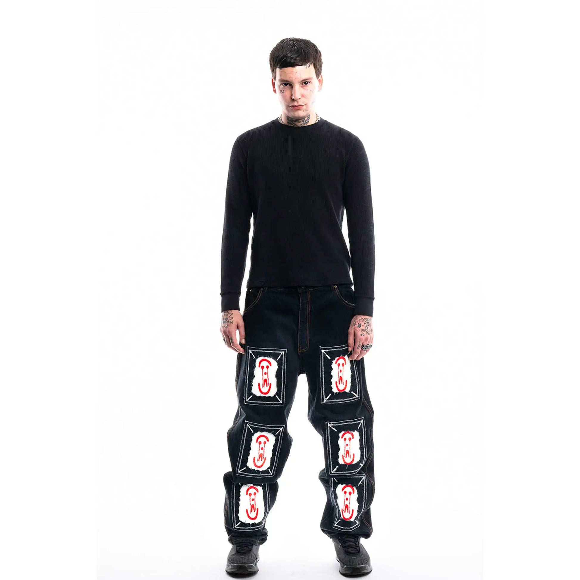 Framed 3D Logo Jeans — 1/1 handmade upcycled denim by PrototypesParis