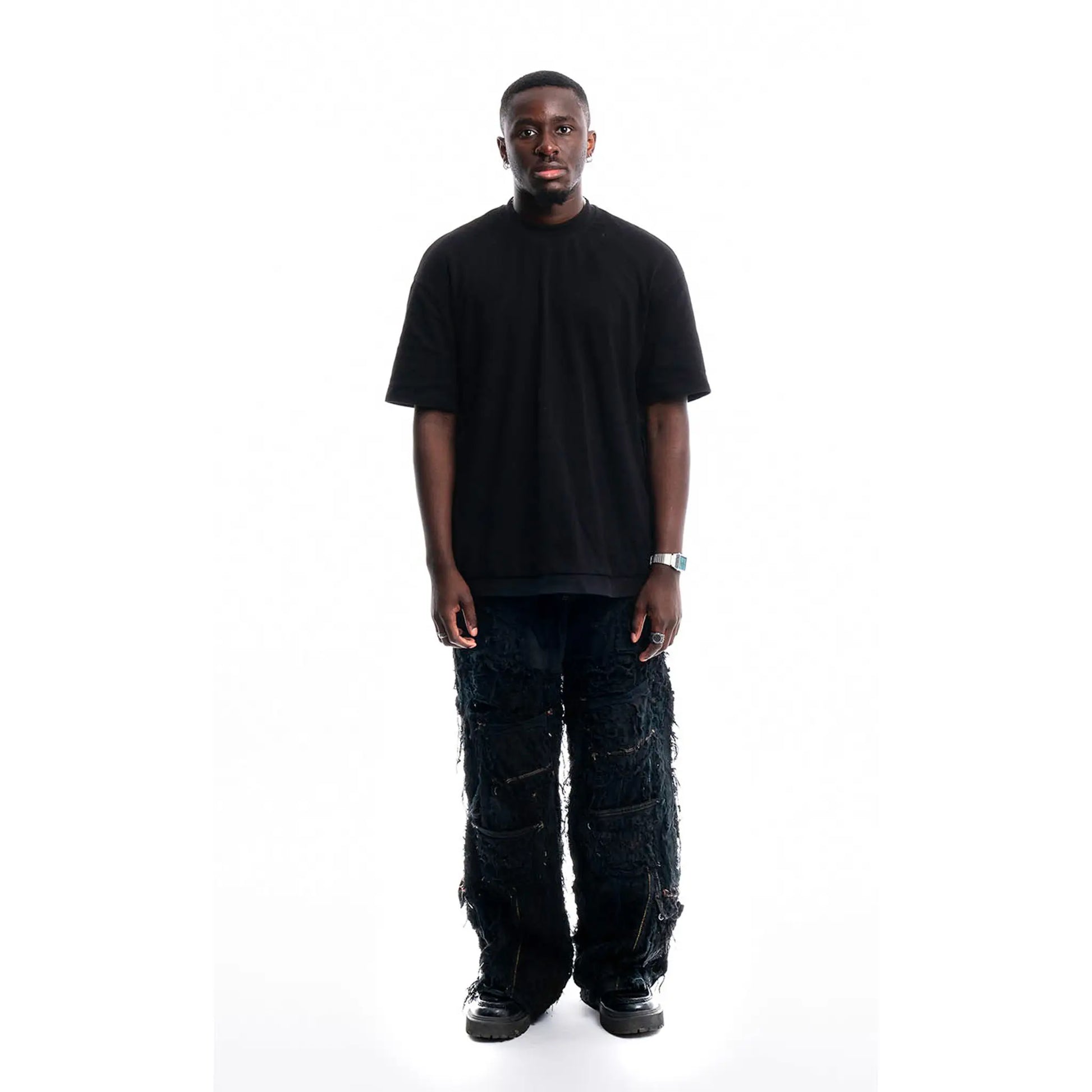 Obsidian Shred Denim — 1/1 handmade upcycled denim by PrototypesParis