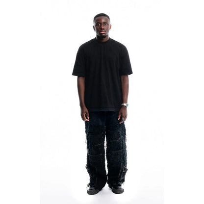 Obsidian Shred Denim — 1/1 handmade upcycled denim by PrototypesParis