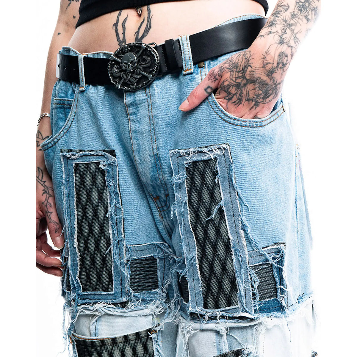 Reptilian 3D Print Denim - Hover View